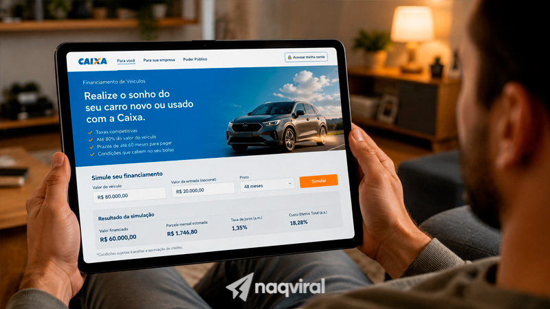 Comprar carro financiado pela Caixa passo a passo para conseguir crédito, entender as taxas e aumentar as chances de aprovação
