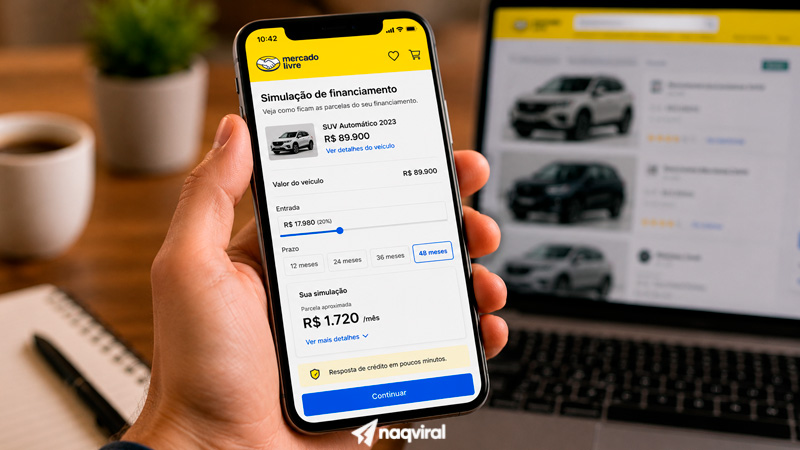 Como financiar um carro pelo Mercado Livre desde a simulação até a aprovação do crédito e a compra do veículo